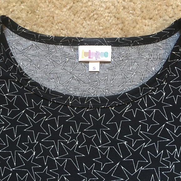 LuLaRoe Julia Dress black with white star print - Picture 9 of 11